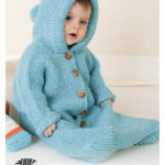 Dreamy bluebell Bunting Bag with Hood Free Knitting Pattern