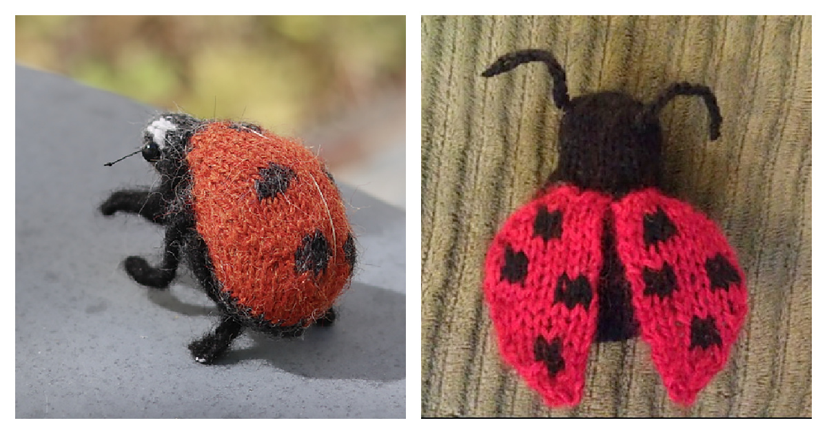 Ladybug Pacifier Clip Free Knitting Pattern