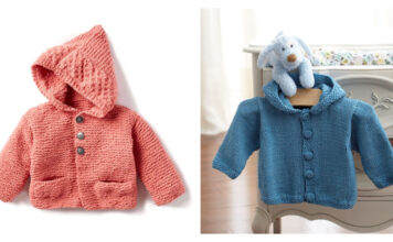 Baby Hoodie Free Knitting Pattern