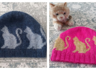 Cat Silhouette Hat Free Knitting Pattern