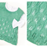 Leaf Lace Baby Dress Free Knitting Pattern
