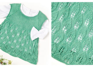 Leaf Lace Baby Dress Free Knitting Pattern