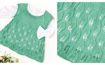 Leaf Lace Baby Dress Free Knitting Pattern