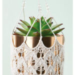 Mock Macramé Lace Plant Pot Hanger Knitting Pattern