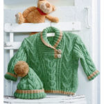 Baby Sweater and Hat with Cable Free Knitting Pattern