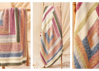 Log Cabin Blankie Free Knitting Pattern