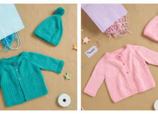 Yoke Cardigan and Hat Set Free Knitting Pattern