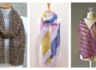 Diagonal Lace Scarf Free Knitting Pattern