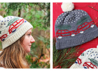 Holiday Woodie Christmas Hat Free Knitting Pattern