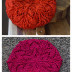 Lacy Hearts Beret Free Knitting Pattern