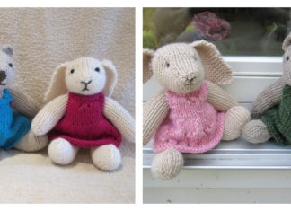 Rabbit and Bear Free Knitting Pattern