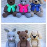 Cuddly Critters Bear Bunny and Puppy Free Knitting Pattern
