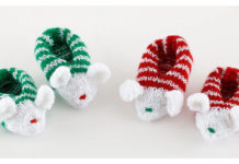 Holiday Mouse Slippers Free Knitting Pattern