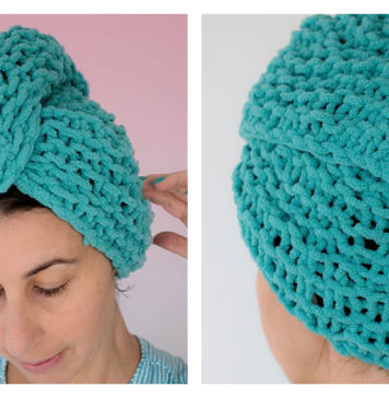 Shower Hair Turban Free Knitting Pattern