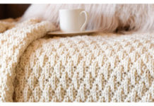Billowy Quilted Throw Blanket Free Knitting Pattern