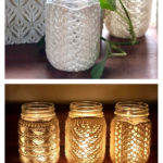Flower Mason Jar Cover Free Knitting Pattern and Video Tutorial