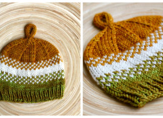 Golden Pear Baby Hat Free Knitting Pattern