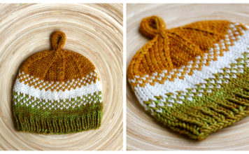Golden Pear Baby Hat Free Knitting Pattern