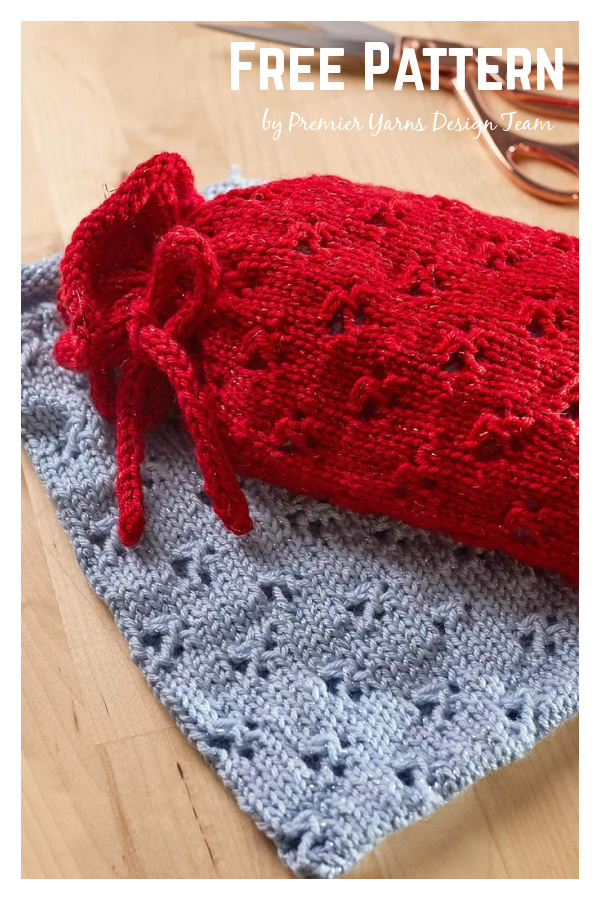 Eyelet Gift Bag Free Knitting Pattern