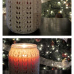 Raised Eyelet Rib Jar Candle Cozy Free Knitting Pattern