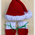 Santa Baby Hat and Mitten Set Free Knitting Pattern