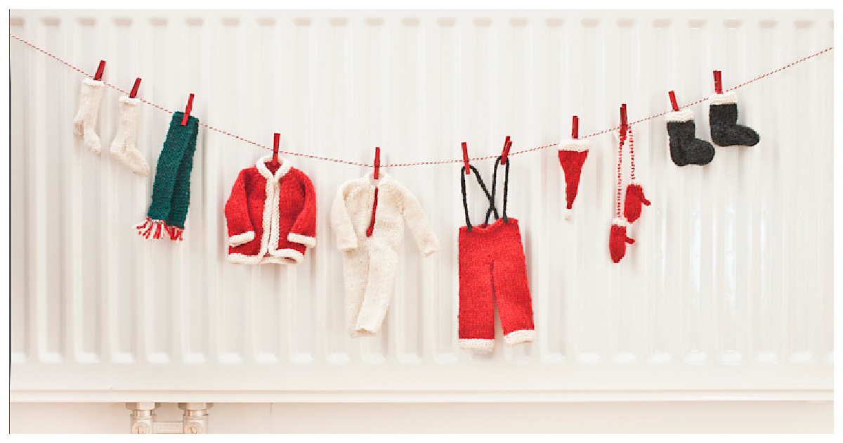 Santa's Laundry Line Free Knitting Pattern