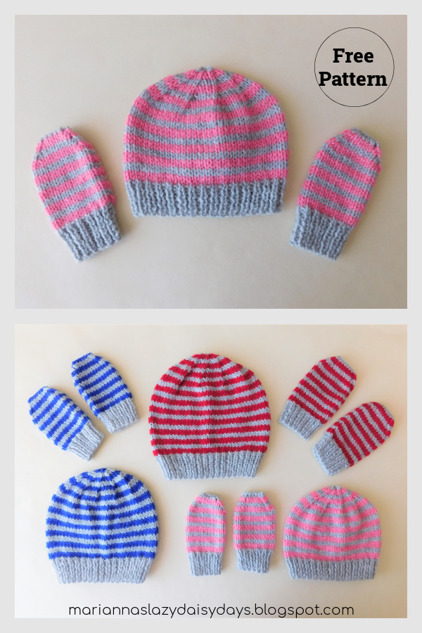 First Winter Baby Hat And Mitts Set Free Knitting Pattern