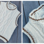 Snowfall Cabled Vest Free Knitting Pattern