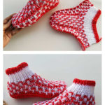 Flat Christmas Socks Free Knitting Pattern and Video Tutorial