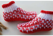 Flat Christmas Socks Free Knitting Pattern and Video Tutorial