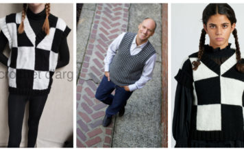 Checked Vest Free Knitting Pattern