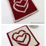 Double Hearts Potholder Free Knitting Pattern
