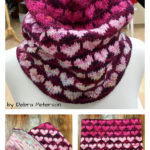 Faded Hearts Cowl Free Knitting Pattern