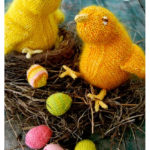 Fuzzy Easter Chicks and Mini Easter Eggs Free Knitting Pattern