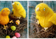 Fuzzy Easter Chicks and Mini Easter Eggs Free Knitting Pattern