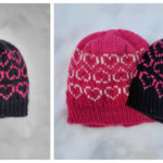 Heart Hat for Valentine’s Day Free Knitting Pattern