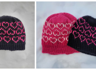 Heart Hat for Valentine's Day Free Knitting Pattern