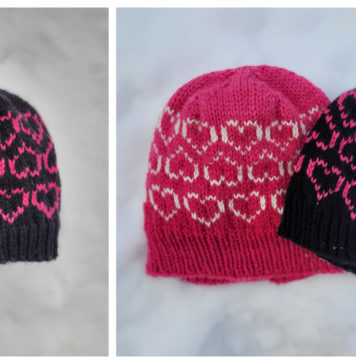 Heart Hat for Valentine's Day Free Knitting Pattern