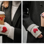 Heart Story Fingerless Mittens Knitting Pattern