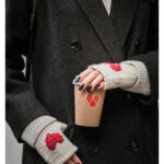 Heart Story Fingerless Mittens Knitting Pattern
