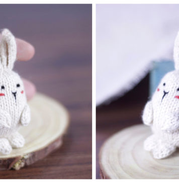 My white Bunny Keychain Free Knitting Pattern