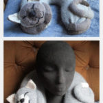 Snoozing Cat Travel Pillow Knitting Pattern