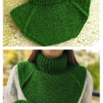 Turtleneck Adult Dickey Free Knitting Pattern and Video Tutorial