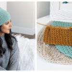 Broken Rib Stitch Beanie Free Knitting Pattern