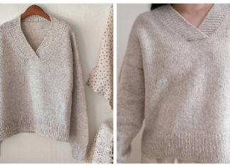 Haru V Neck Sweater Free Knitting Pattern