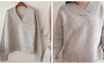 Haru V Neck Sweater Free Knitting Pattern
