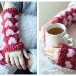 Heart Wrist Warmers Free Knitting Pattern