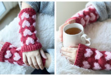 Heart Wrist Warmers Free Knitting Pattern
