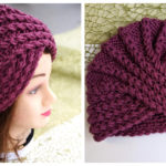 Twisted Turban Hat Free Knitting Pattern and Video Tutorial