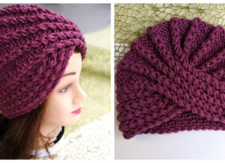 Twisted Turban Hat Free Knitting Pattern and Video Tutorial